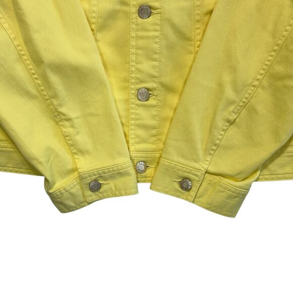 Talbots Button Front Jean Jacket NWT Women's Sz 2X Citrus Honey Yellow Bright - Picture 5 of 7